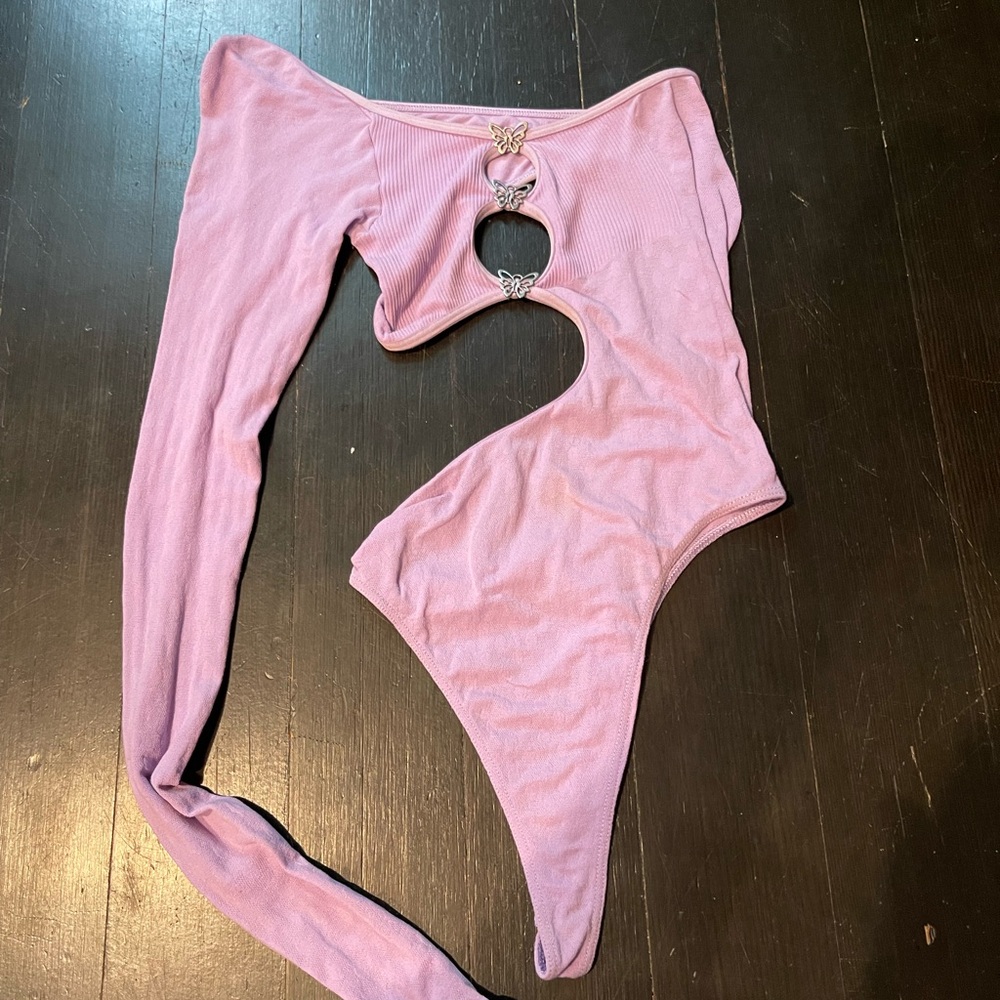 Urban Outfitters Lavender Cut-Out Bodysuit